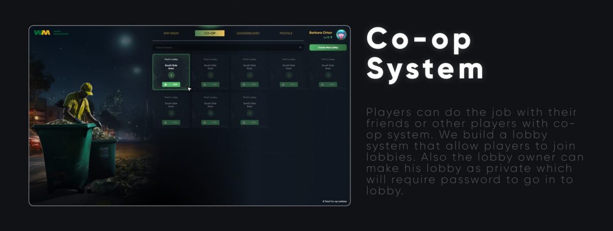 CodeM mGarbagejob — Trabalho de Saneamento Avançado em Co-Op FiveM visualização do recurso 5