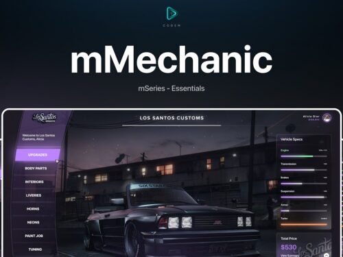 Prévia do script ESX Mecânico FiveM