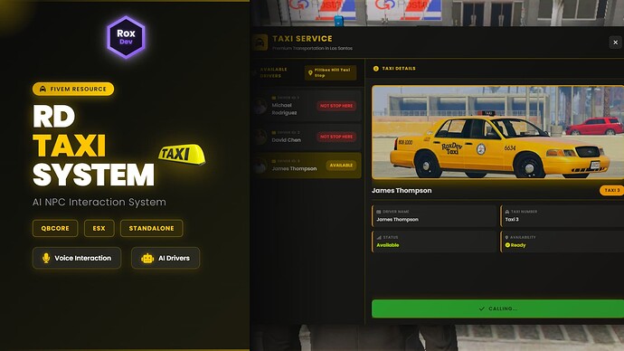RD Taxi V1.0 - Advanced AI NPC Taxi Service System