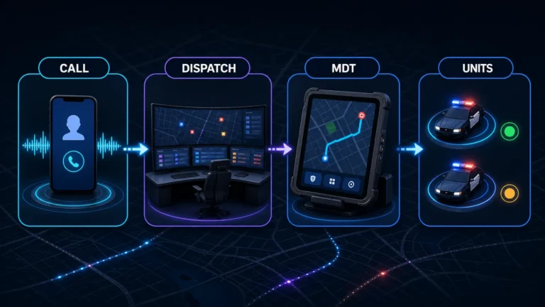 FiveM emergency call flow through dispatch, MDT and responding police units