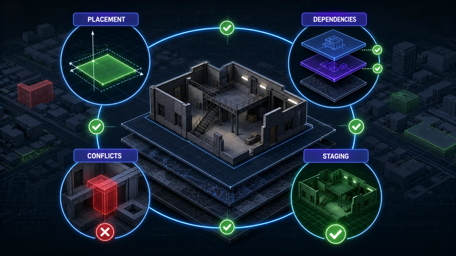 FiveM MLO-Validierung für Platzierung, Abhängigkeiten, Konflikte und Staging