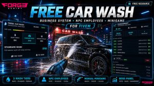 Car Wash | Business System, NPC Employees & Realistic Minigame | ESX & QB-Core