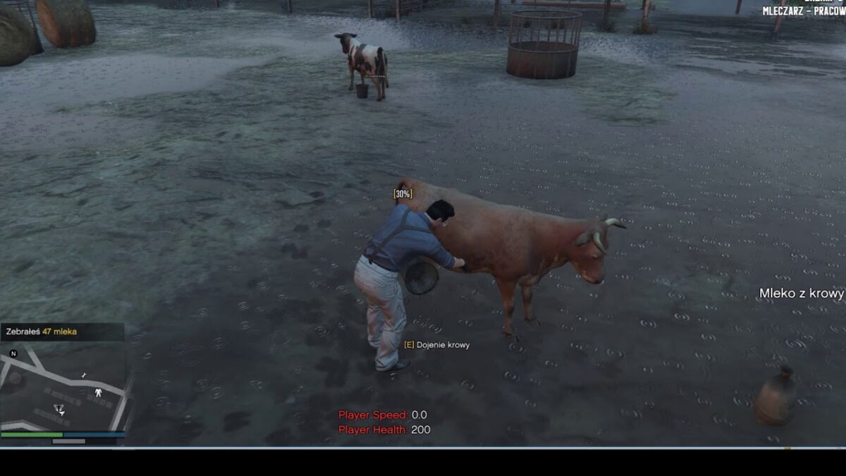 MilkMan Job gameplay preview showing cow milking interaction