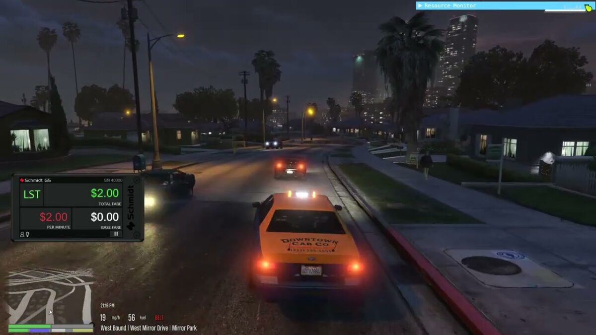 NoPixel Taximeter gameplay preview with taxi meter UI