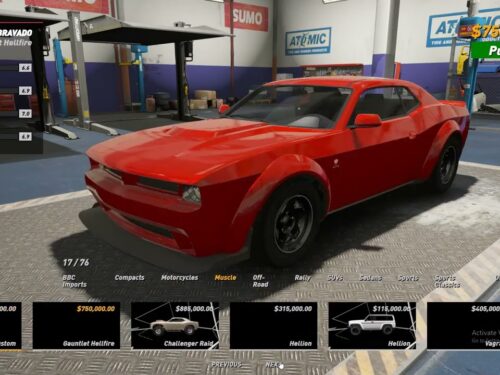 NoPixel Tunershop gameplay preview with vehicle shop UI