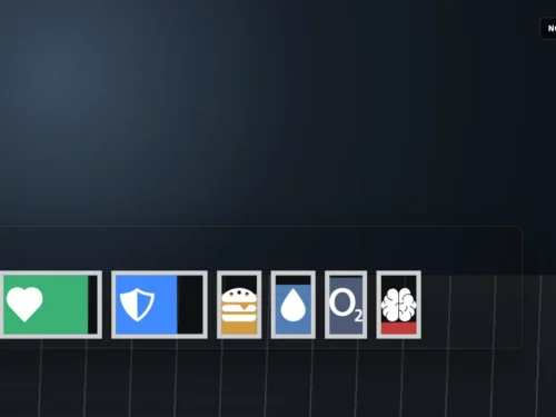 NoPixel HUD v2 status bar preview with health, armor, hunger, thirst, oxygen and stress indicators