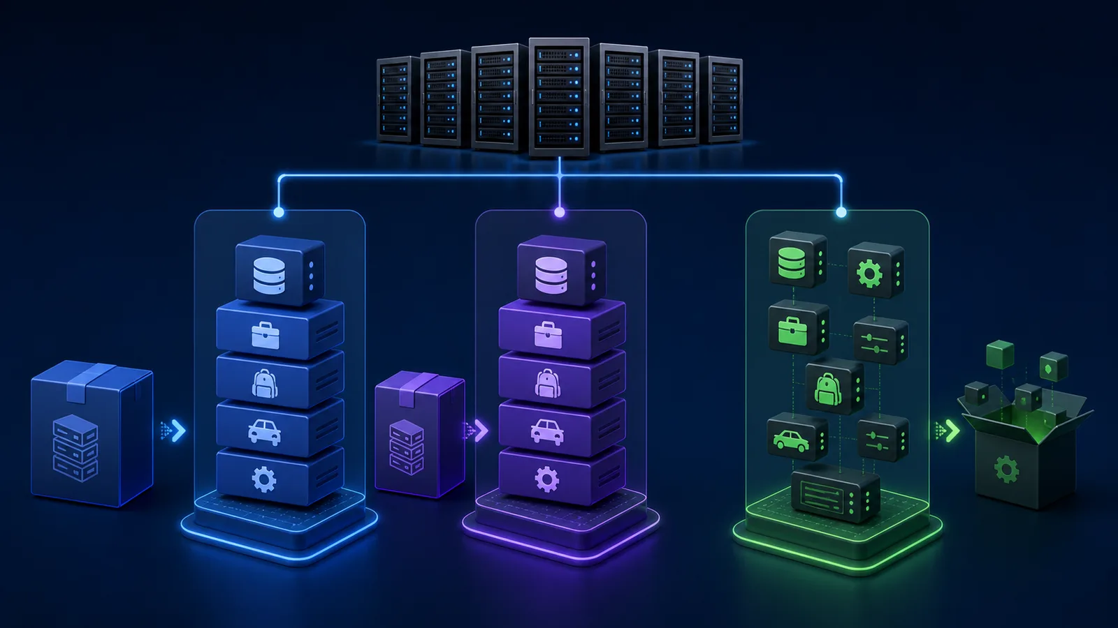 FiveM Comparación de paquetes de servidor: qué obtienes y qué te queda por hacer 2 Comparación de paquetes de servidor FiveM que muestra dos pilas preconstruidas junto a una construcción modular personalizada