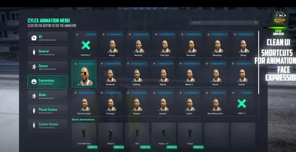 Menu d'animation Cylex V2